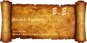 Becht Egbert névjegykártya